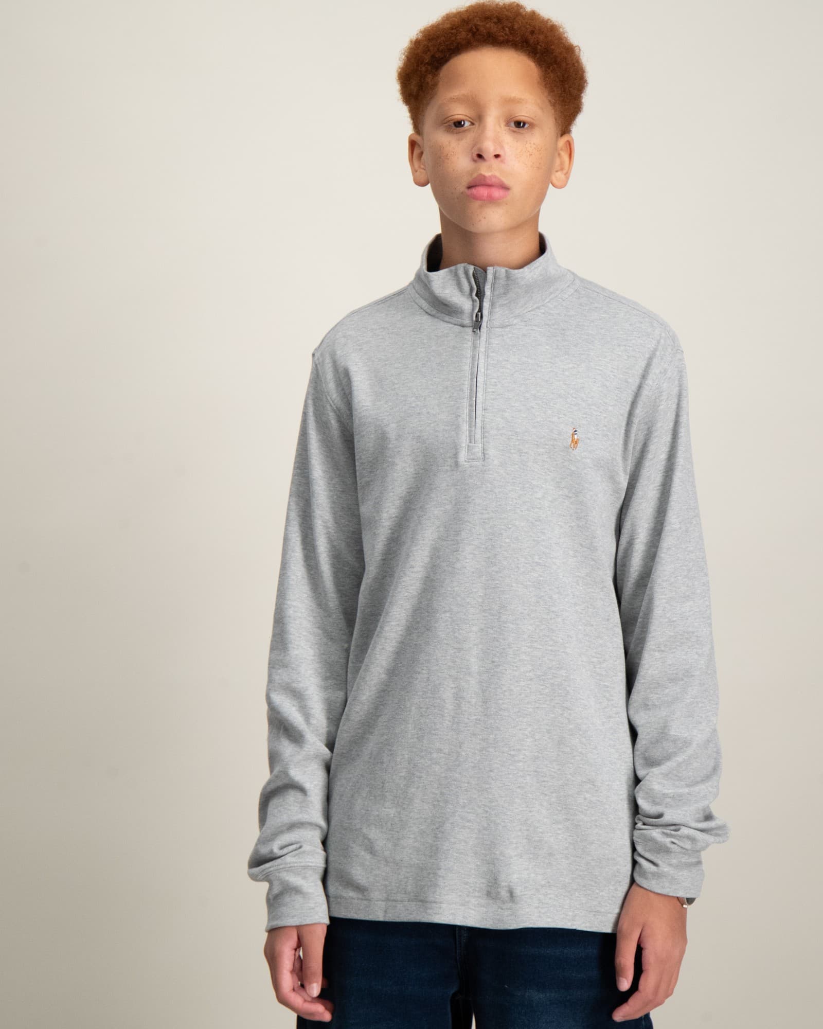 Cotton Interlock Quarter-Zip Pullover