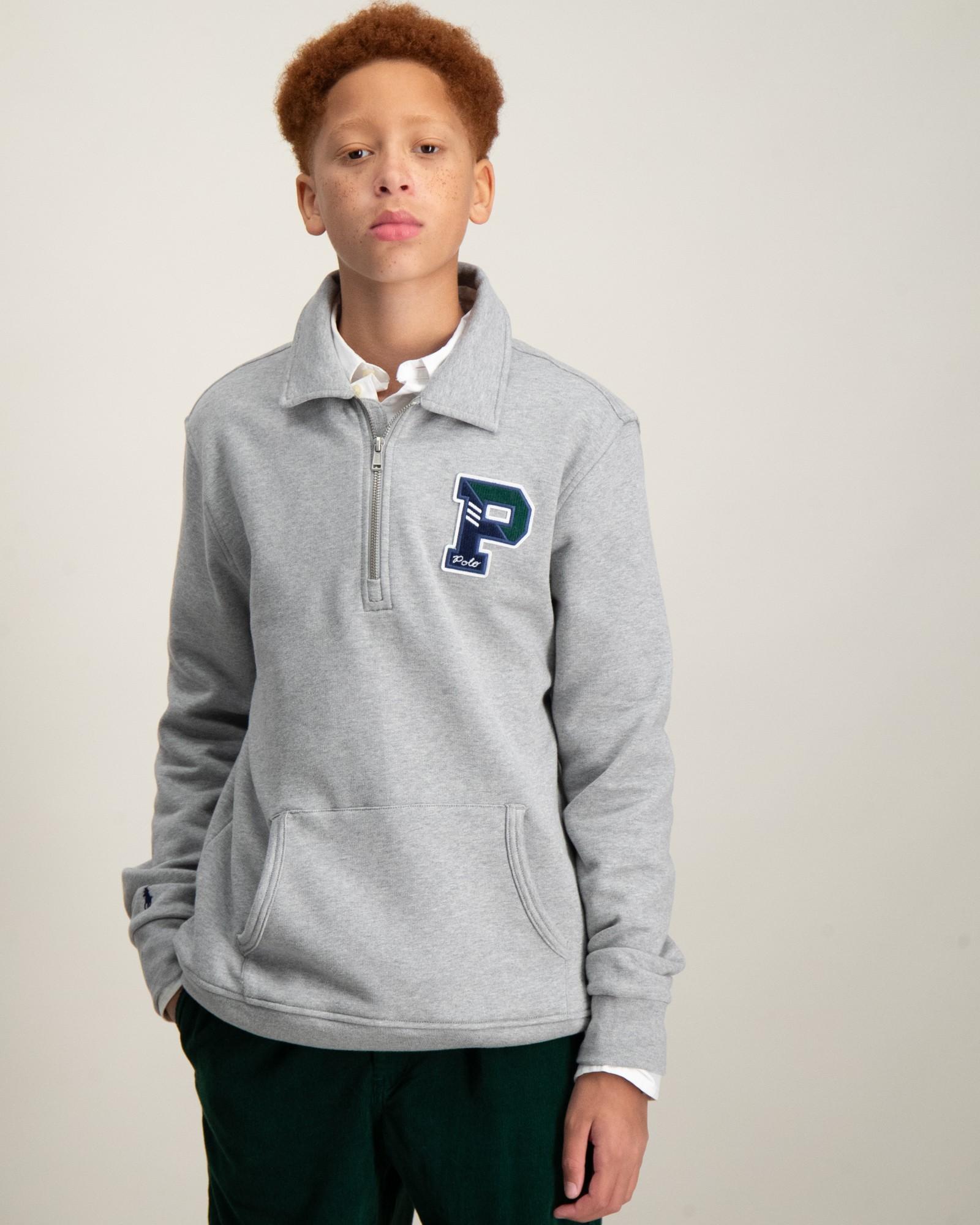 Fleece Letterman Quarter-Zip Pullover