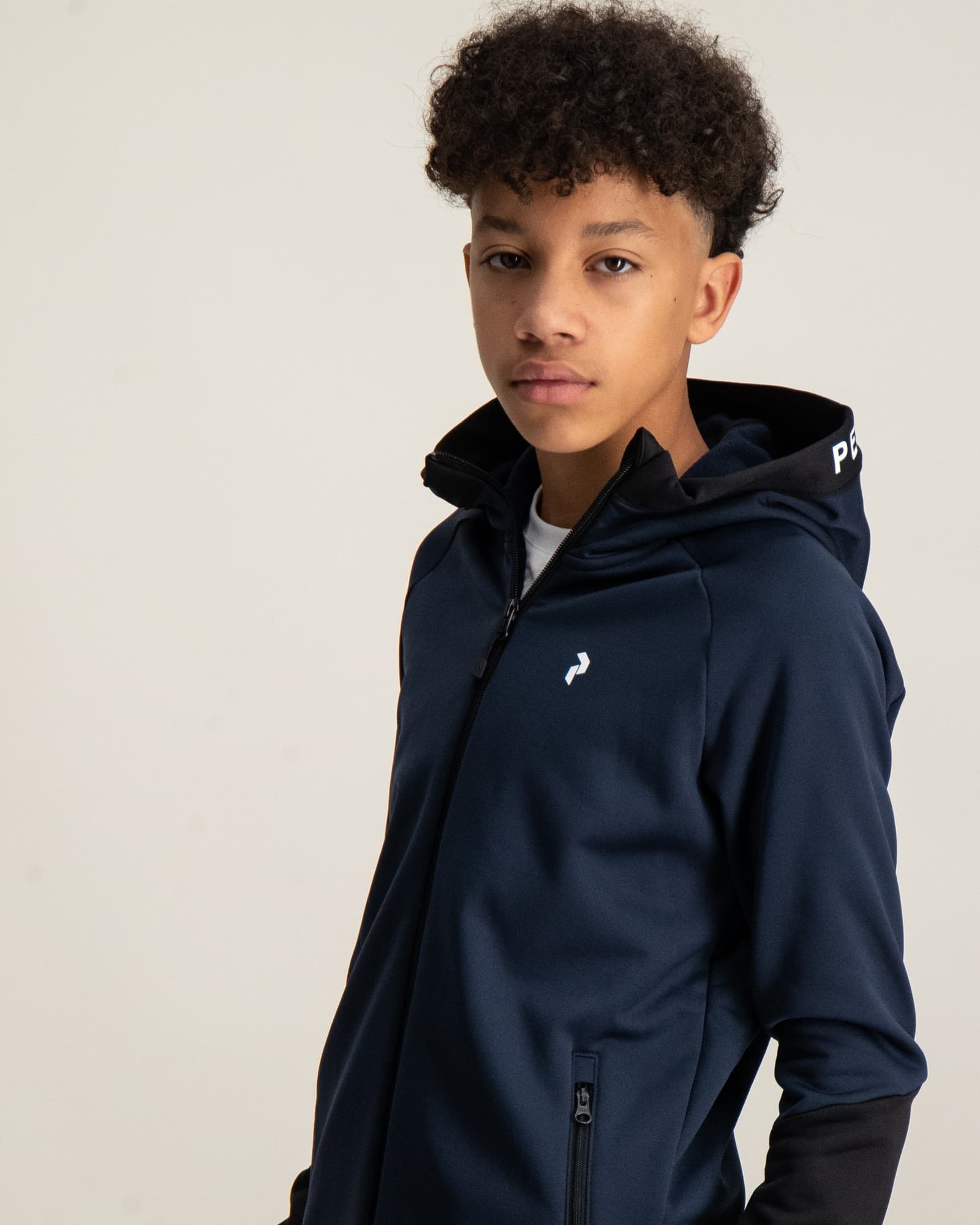 Jr Rider Zip Hood-BLUE SHADOW-BLACK