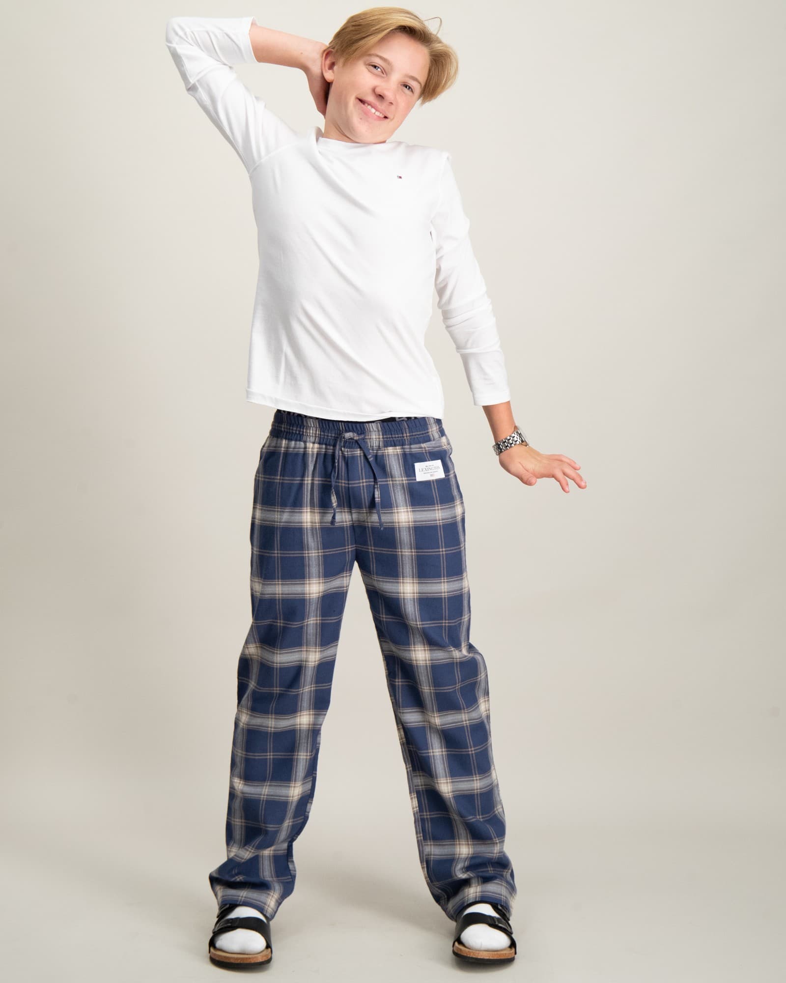 Riley Organic Cotton Checked Flannel Pajama Pants