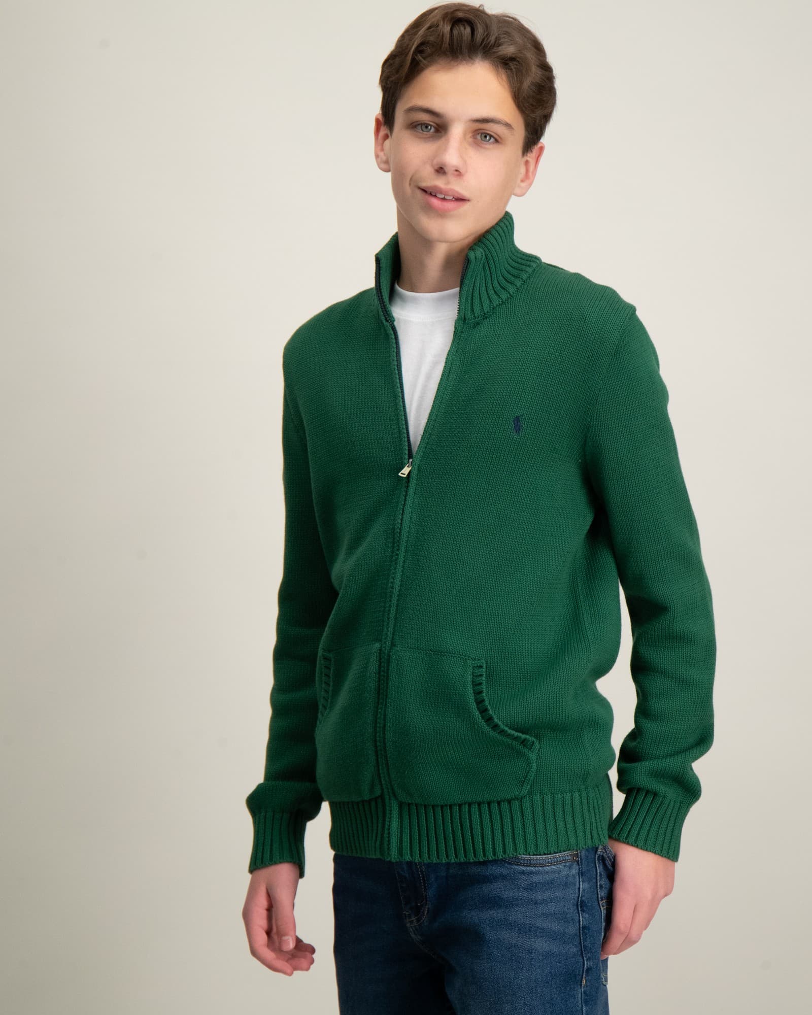 Cotton Full-Zip Sweater