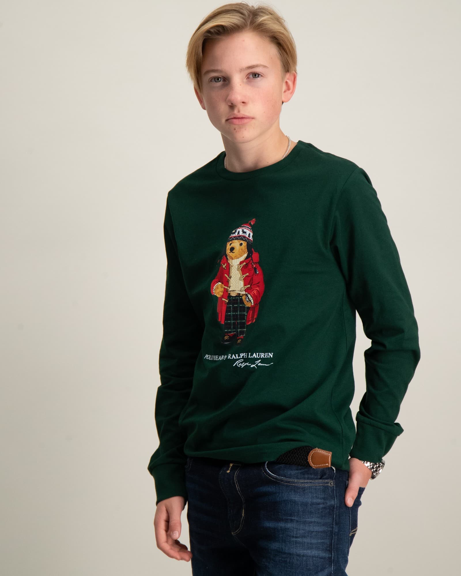 Polo Bear Cotton Long-Sleeve Tee