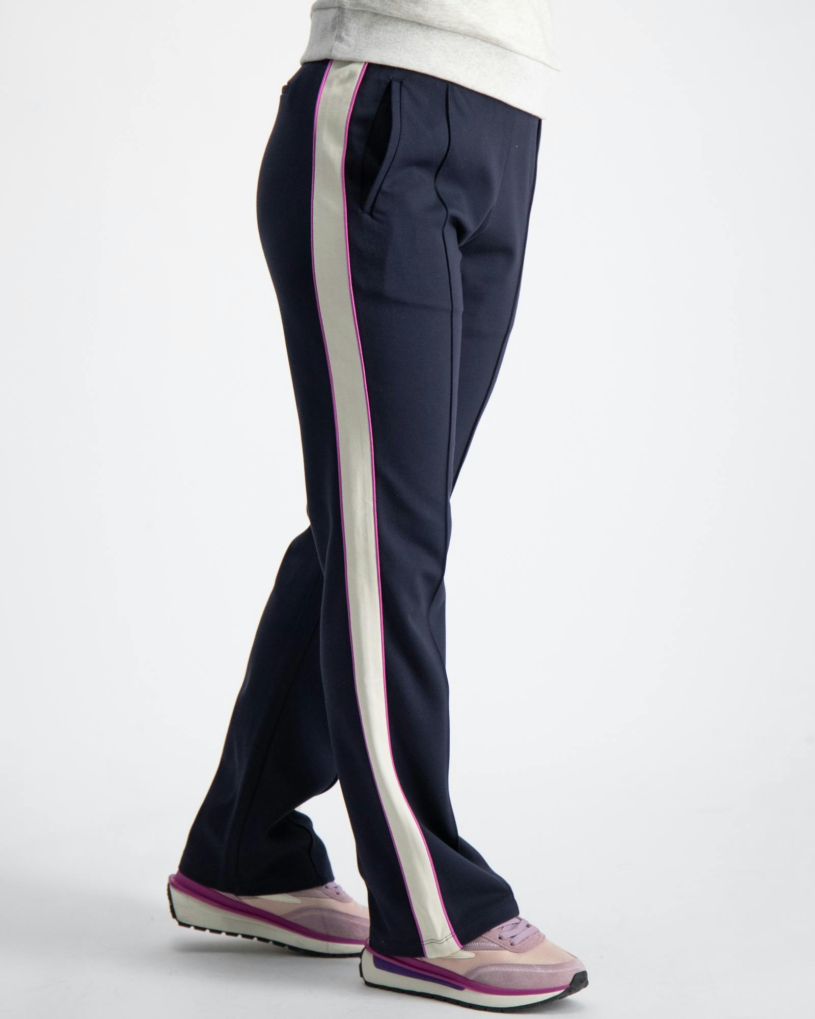 Wide leg contrast panel sweatpants