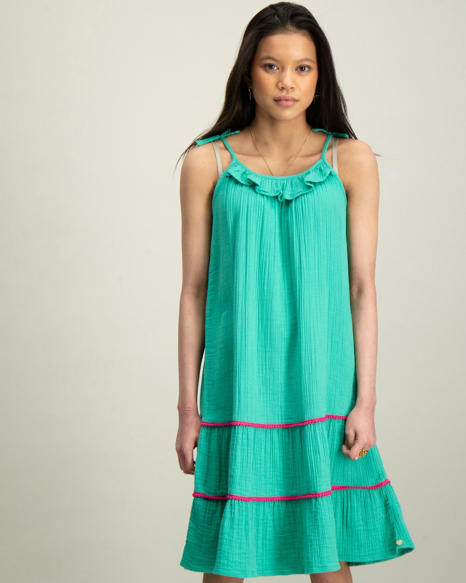 A-line crinkle cotton dress